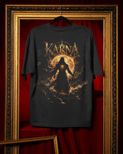 🔥🛕 Karna The Warrior Plus-Size T-Shirt – Mythology Graphic Tee | 180 GSM Cotton S–7XL | AWBlack