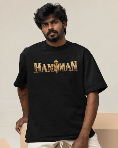 🔥🛕 Lord Hanuman Plus-Size T-Shirt – Mythology Graphic Tee | 180 GSM Cotton S–7XL | AWBlack