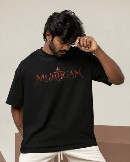 🔥🛕 Lord Murugan Plus-Size T-Shirt – Mythology Graphic Tee | 180 GSM Cotton S–7XL | AWBlack