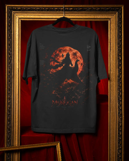 🔥🛕 Lord Murugan Plus-Size T-Shirt – Mythology Graphic Tee | 180 GSM Cotton S–7XL | AWBlack