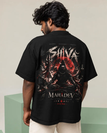 🔥🛕 Lord Shiva Mahadev Plus-Size T-Shirt – Mythology Graphic Tee | 180 GSM Cotton S–7XL | AWBlack