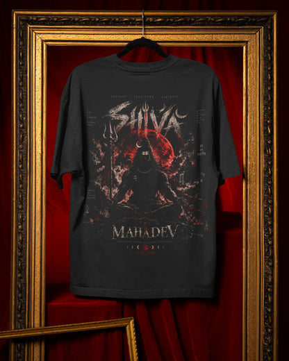 🔥🛕 Lord Shiva Mahadev Plus-Size T-Shirt – Mythology Graphic Tee | 180 GSM Cotton S–7XL | AWBlack