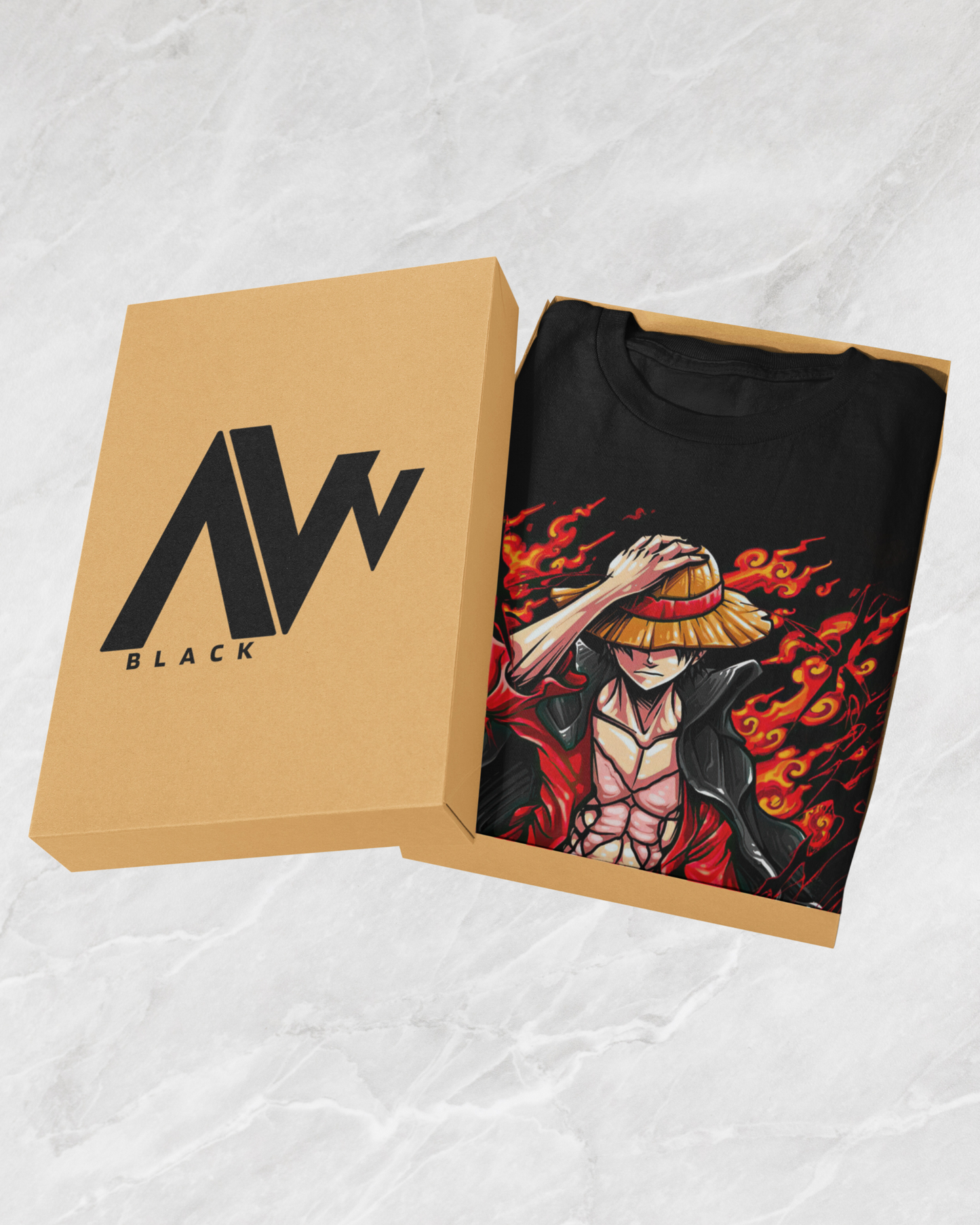 Luffy’s Burning Oversize | Regular Fit | Plus Size Premium Black T-Shirt | S to 7XL