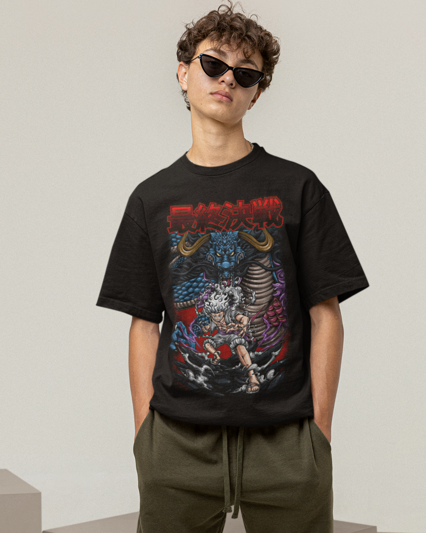 Luffy’s Wrath Dragon Fury Oversize | Regular Fit | Plus Size Premium Black T-Shirt | S to 7XL