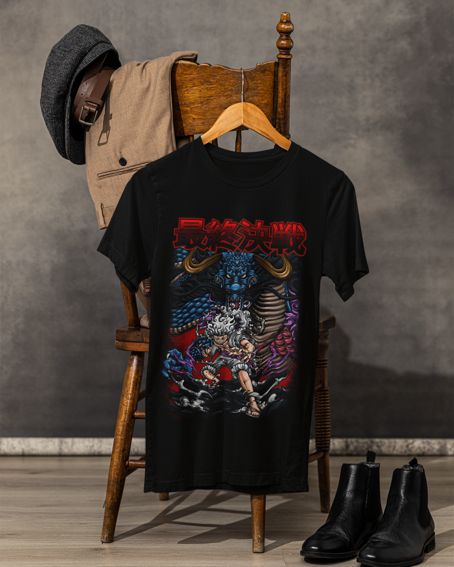 Luffy’s Wrath Dragon Fury Oversize | Regular Fit | Plus Size Premium Black T-Shirt | S to 7XL