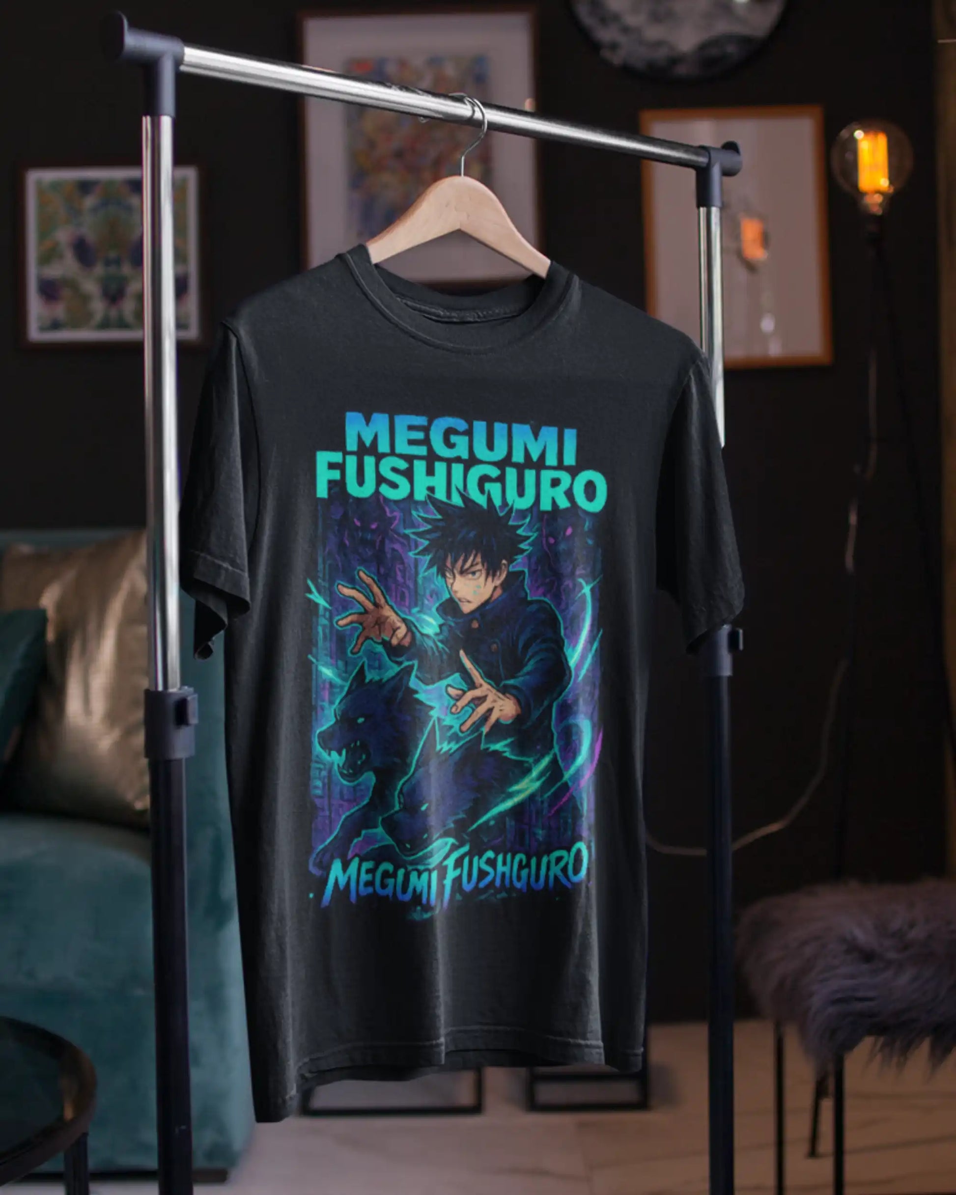 AWBlack megumi-fushiguro-divine-dogs-summon-tshirt