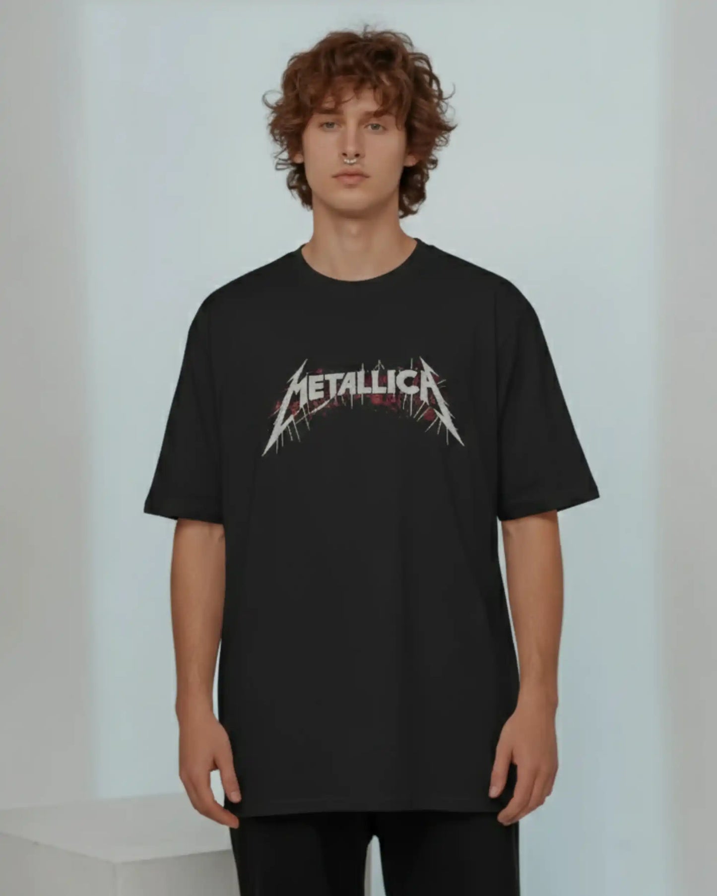 Metallica Oversized T-Shirt | Heavy Metal Rock Band Graphic Tee | 240 GSM Cotton | XS-2XL | AWBlack