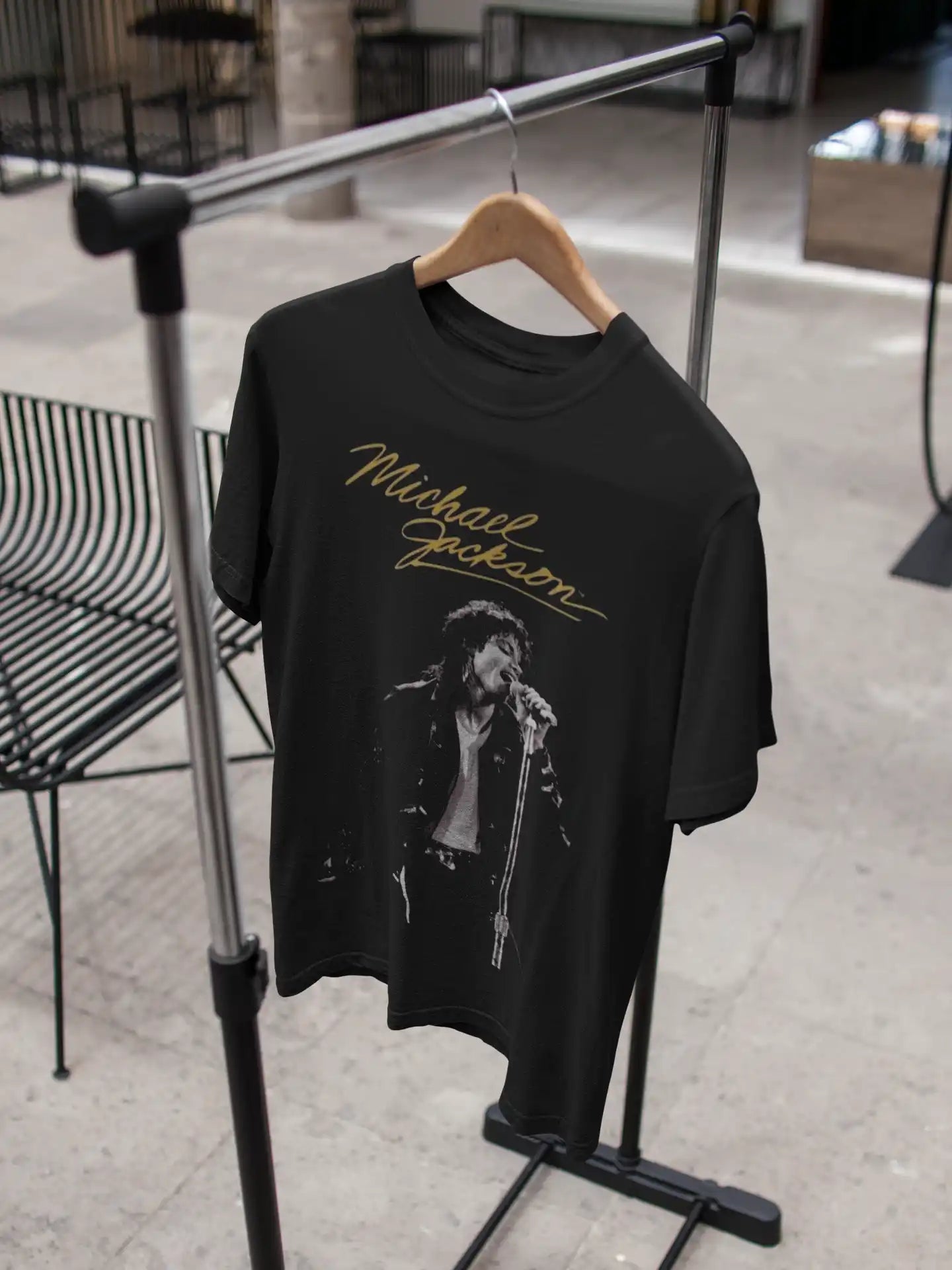 AWBlack Michael Jackson 'Live in Concert' Signature Music Graphic T-Shirt for Men | Premium 180 GSM 100% Cotton Printed Black Tee | Regular Fit, Oversize Fit & Plus Size Fit