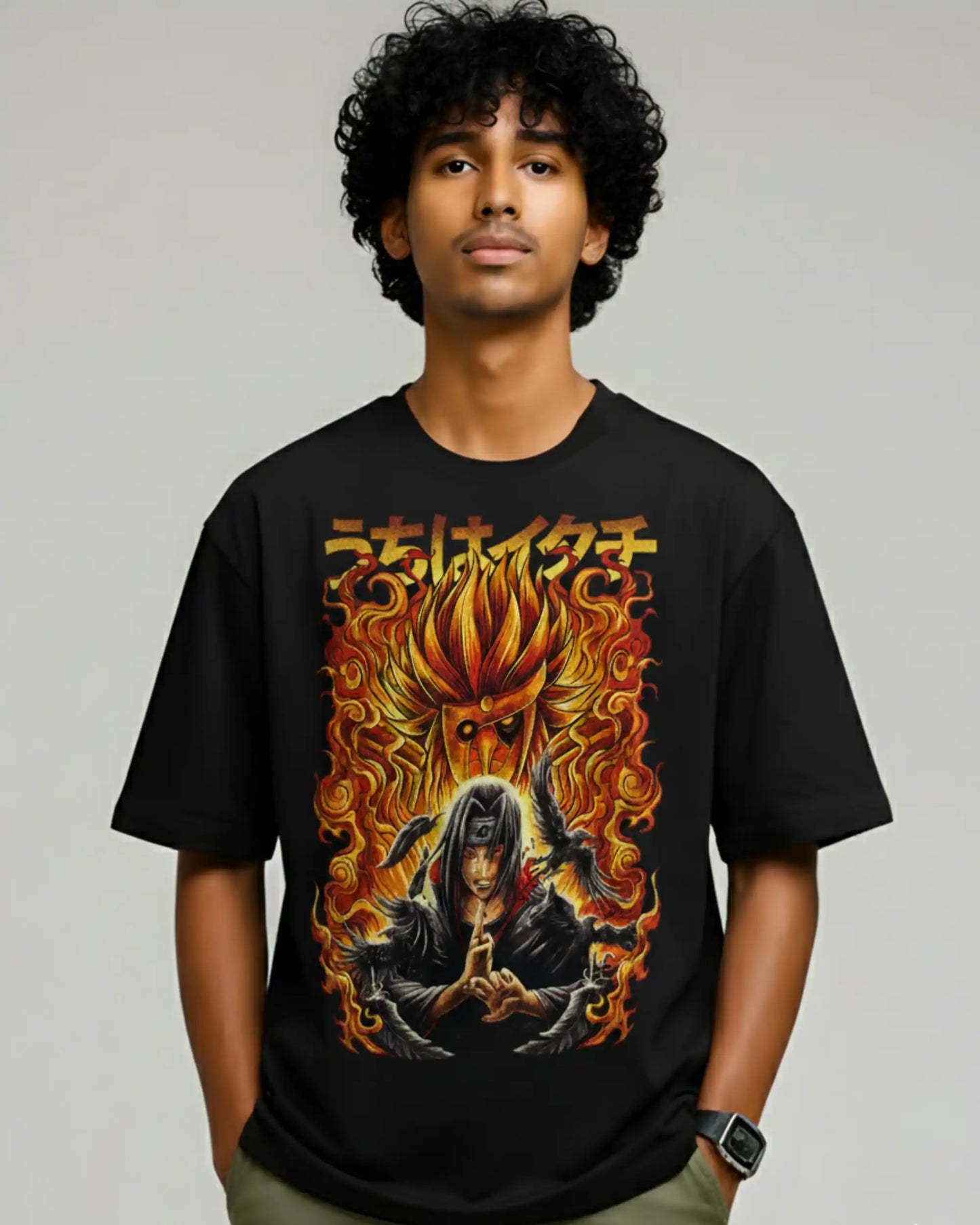 Naruto Itachi Uchiha Susanoo Flame T-Shirt | Multi-Fit Premium 180 GSM | S-7XL