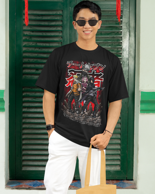 Next-Gen Shinobi Oversize | Regular Fit | Plus Size Premium Black T-Shirt | S to 7XL