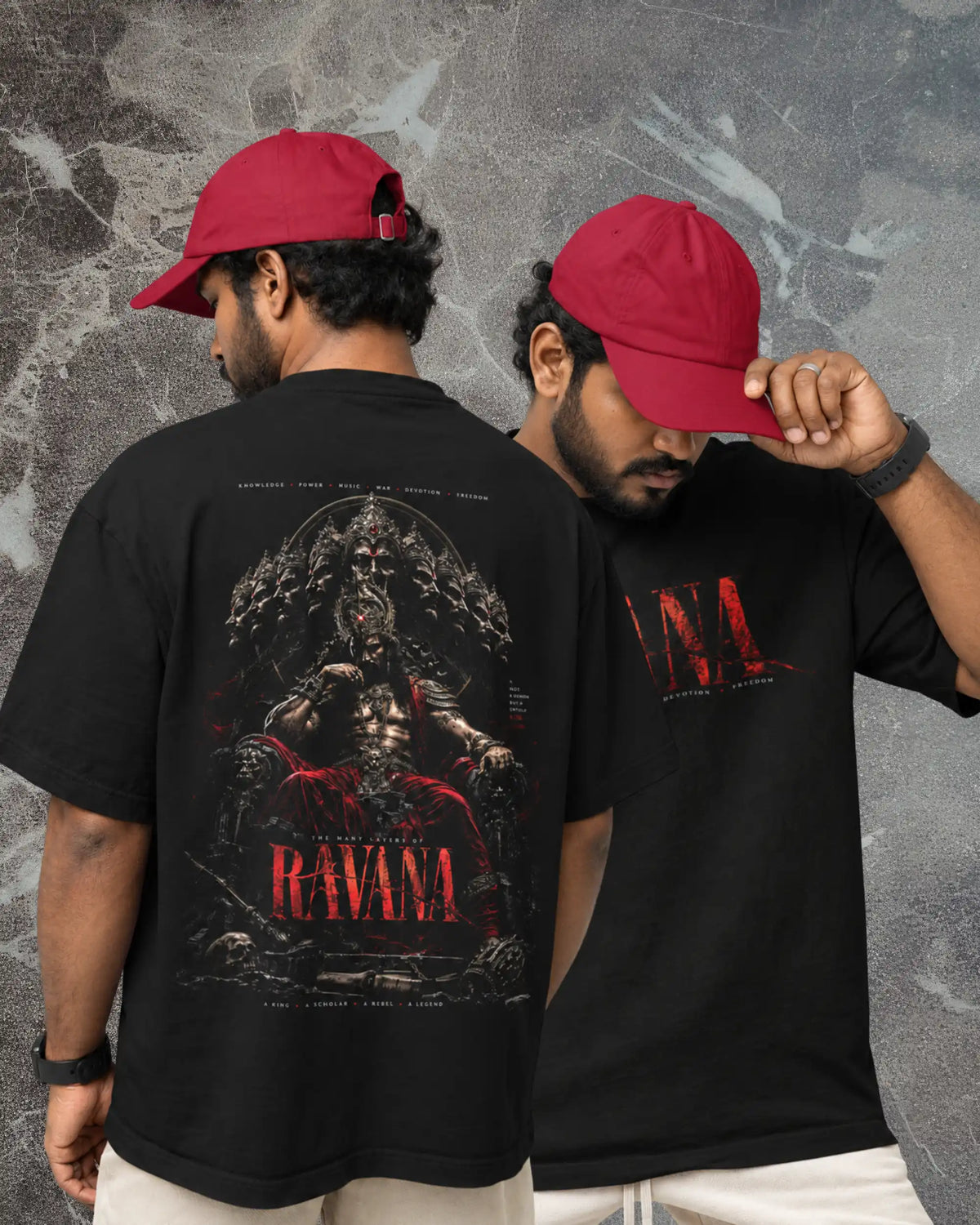 🔥🛕 Ravana Dark King Plus-Size T-Shirt – Mythology Graphic Tee | 180 GSM Cotton S–7XL | AWBlack