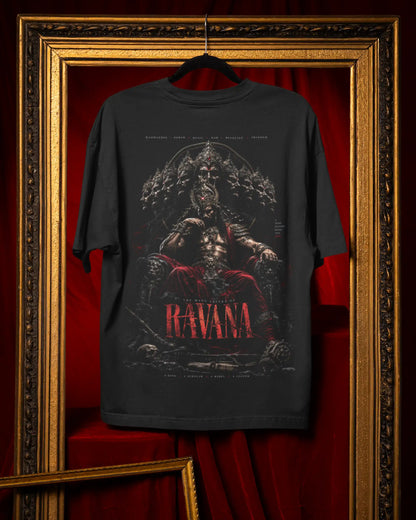 🔥🛕 Ravana Dark King Plus-Size T-Shirt – Mythology Graphic Tee | 180 GSM Cotton S–7XL | AWBlack