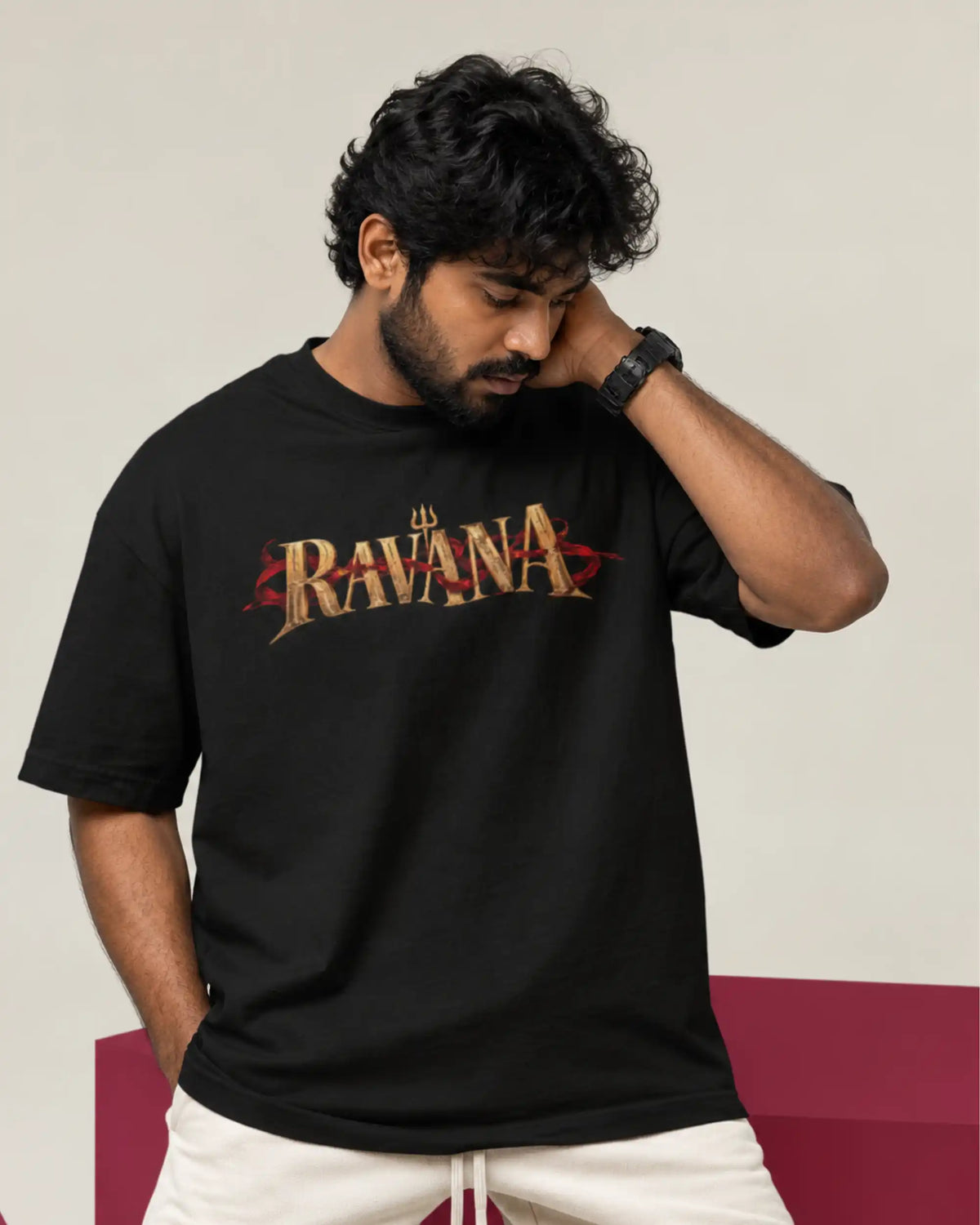 🔥🛕 Ravana Sovereign Plus-Size T-Shirt – Mythology Graphic Tee | 180 GSM Cotton S–7XL | AWBlack