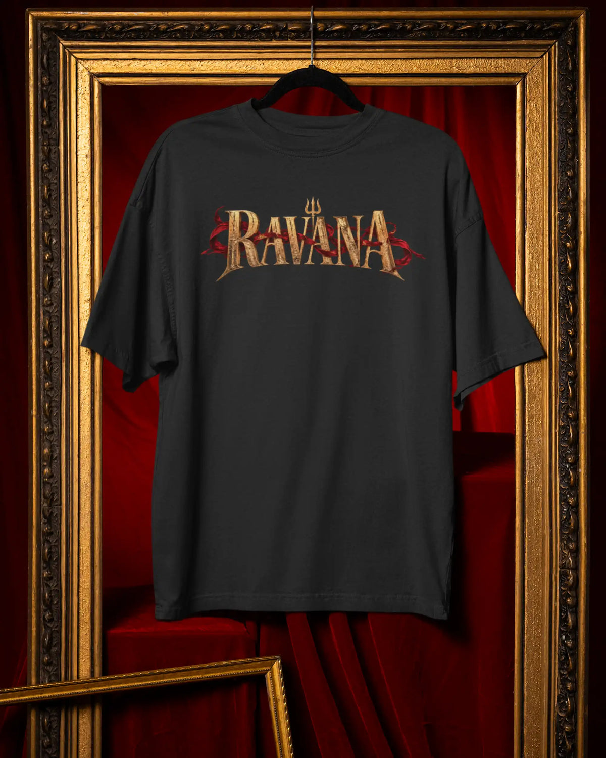 🔥🛕 Ravana Sovereign Plus-Size T-Shirt – Mythology Graphic Tee | 180 GSM Cotton S–7XL | AWBlack