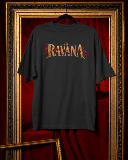 🔥🛕 Ravana Sovereign Plus-Size T-Shirt – Mythology Graphic Tee | 180 GSM Cotton S–7XL | AWBlack