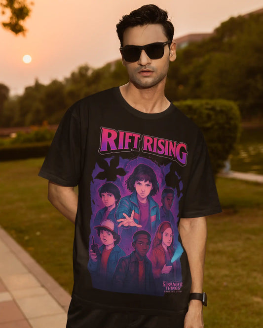 Rift Rising Stranger Things Hawkins Crew T-Shirt | Multi-Fit Premium 180 GSM | S-7XL