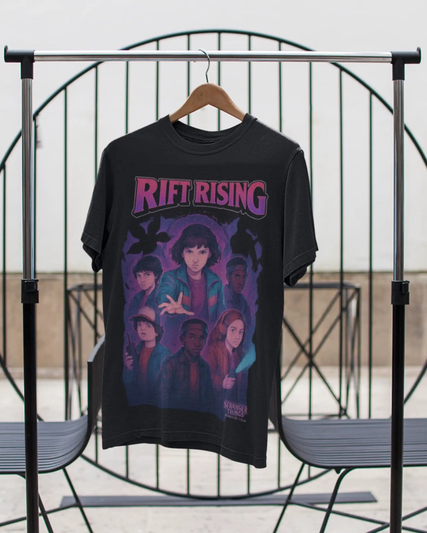 Rift Rising Stranger Things Hawkins Crew T-Shirt | Multi-Fit Premium 180 GSM | S-7XL