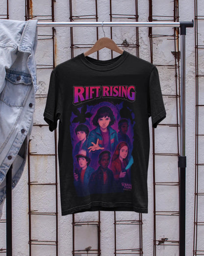 Rift Rising Stranger Things Hawkins Crew T-Shirt | Multi-Fit Premium 180 GSM | S-7XL
