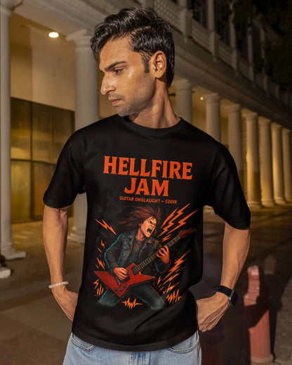 Stranger Things Eddie Munson Hellfire Jam T-Shirt | Multi-Fit Premium 180 GSM | S-7XL