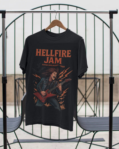 Stranger Things Eddie Munson Hellfire Jam T-Shirt | Multi-Fit Premium 180 GSM | S-7XL