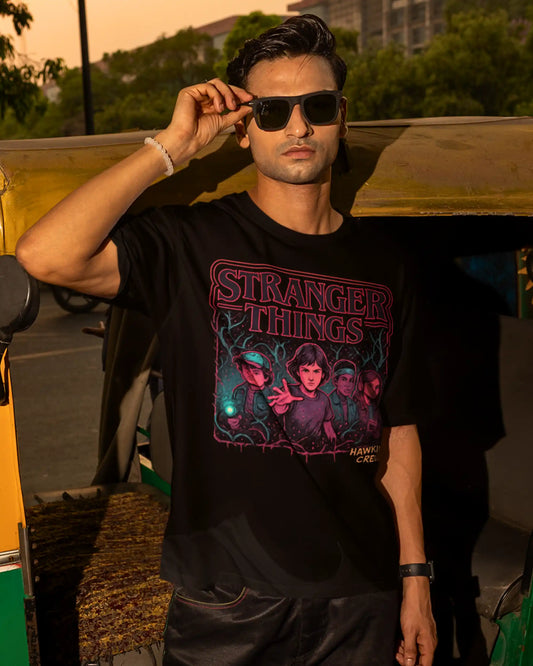 Stranger Things Hawkins Crew T-Shirt | Multi-Fit Premium 180 GSM | S-7XL
