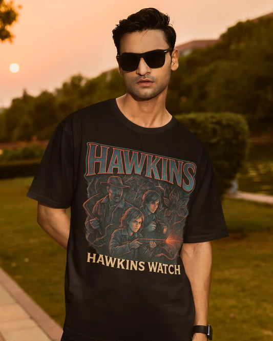 Stranger Things Hawkins Watch T-Shirt | Multi-Fit Premium 180 GSM | S-7XL