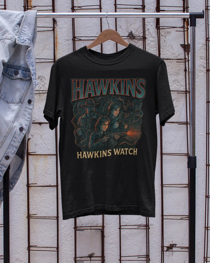 Stranger Things Hawkins Watch T-Shirt | Multi-Fit Premium 180 GSM | S-7XL