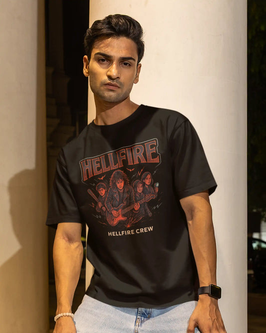Stranger Things Hellfire Crew T-Shirt | Multi-Fit Premium 180 GSM | S-7XL