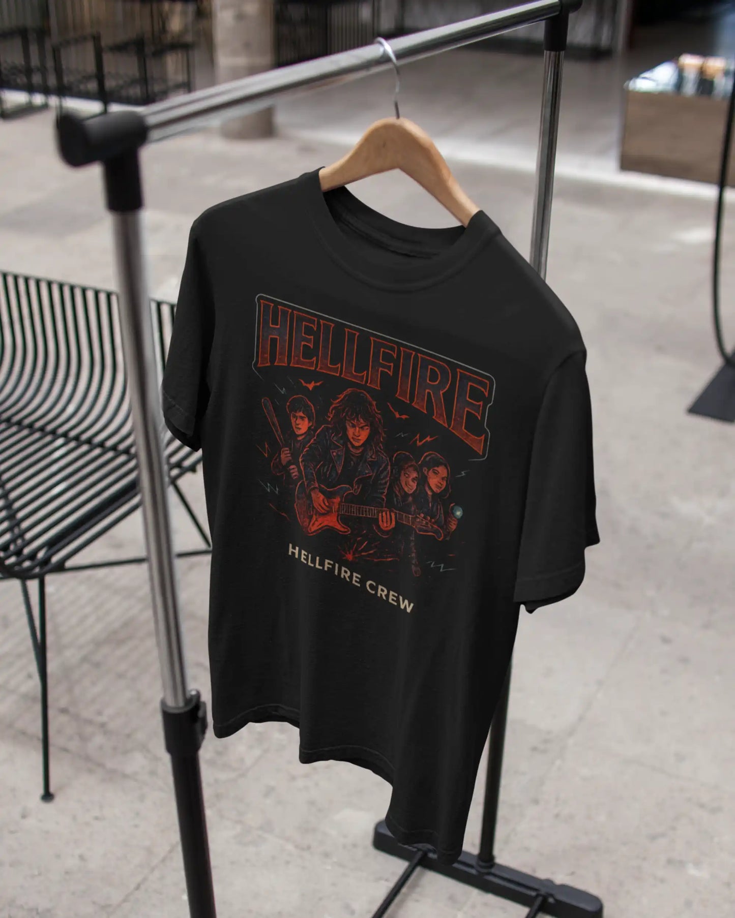 Stranger Things Hellfire Crew T-Shirt | Multi-Fit Premium 180 GSM | S-7XL