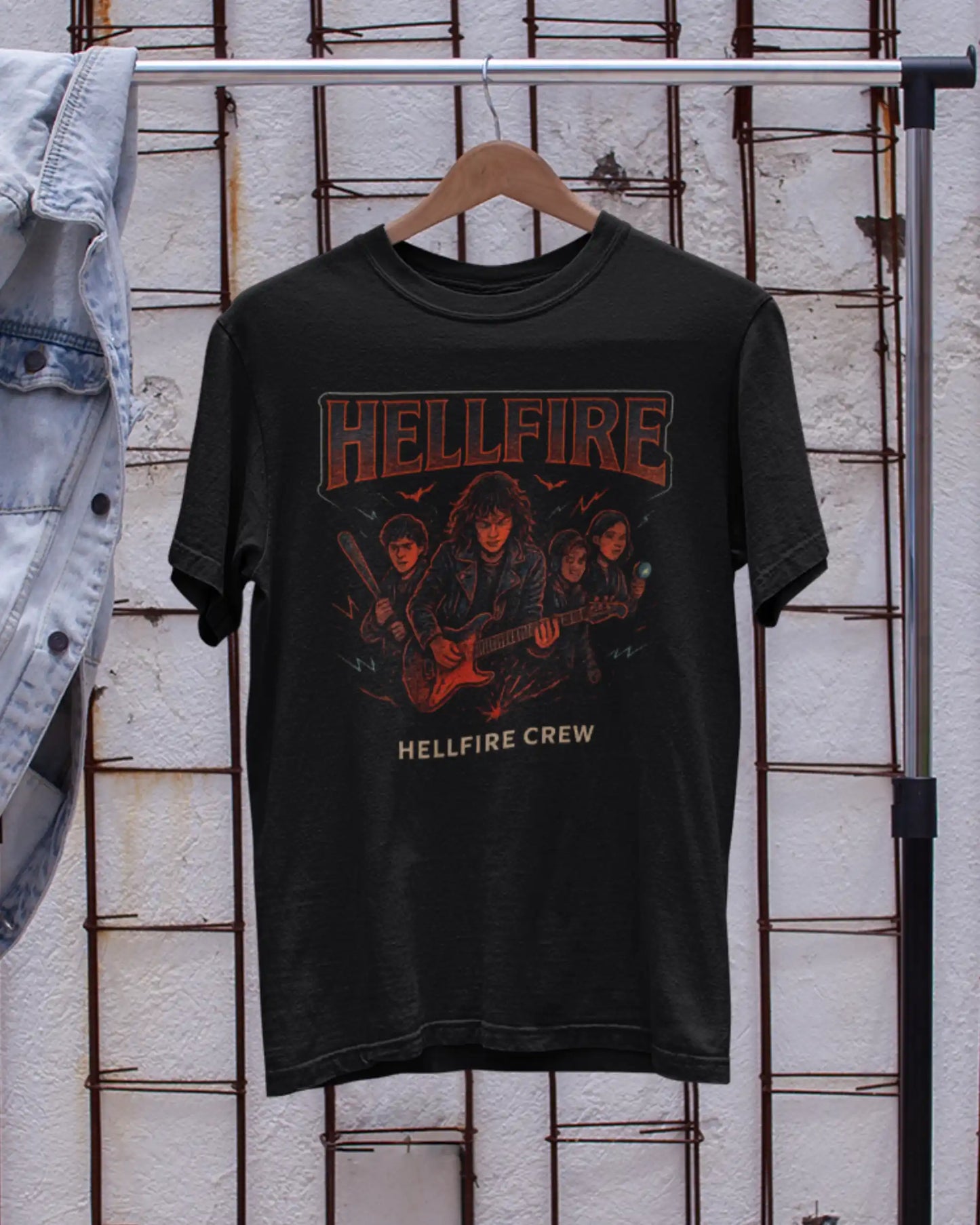 Stranger Things Hellfire Crew T-Shirt | Multi-Fit Premium 180 GSM | S-7XL