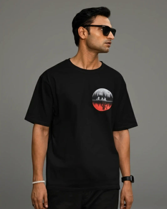 Stranger Things Upside Down Moon T-Shirt | Multi-Fit Premium 180 GSM | S-7XL