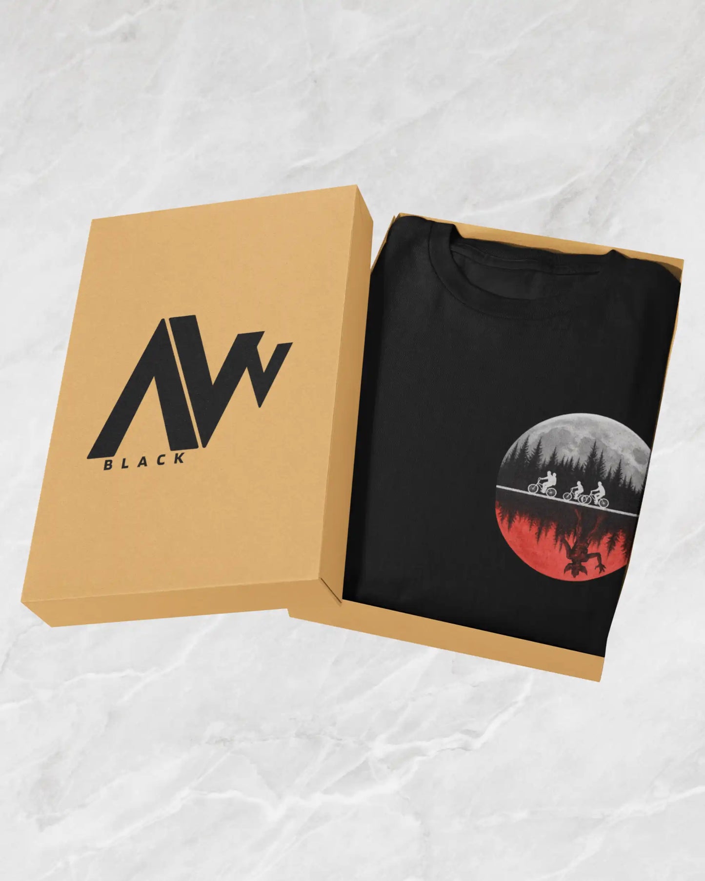 Stranger Things Upside Down Moon T-Shirt | Multi-Fit Premium 180 GSM | S-7XL