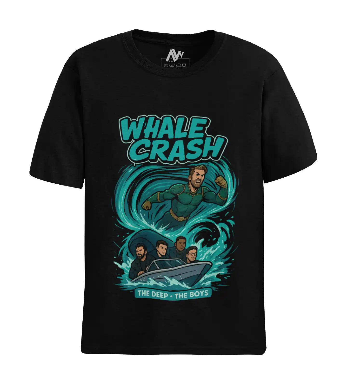 The Deep Whale Crash The Boys T-Shirt | Multi-Fit Premium 180 GSM | S-7XL