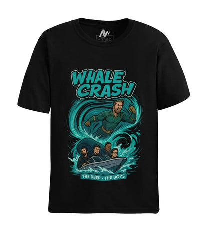 The Deep Whale Crash The Boys T-Shirt | Multi-Fit Premium 180 GSM | S-7XL