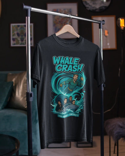The Deep Whale Crash The Boys T-Shirt | Multi-Fit Premium 180 GSM | S-7XL