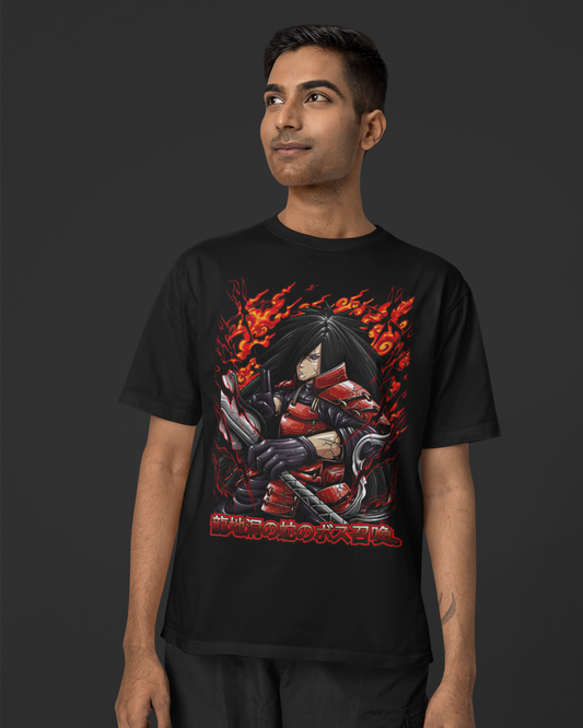 Uchiha Inferno Oversize | Regular Fit | Plus Size Premium Black T-Shirt | S to 7XL
