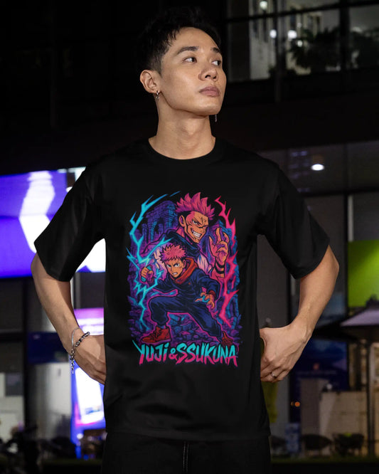 Yuji & Sukuna Dual Power Arm T-Shirt | Multi-Fit Premium 180 GSM | S-7XL