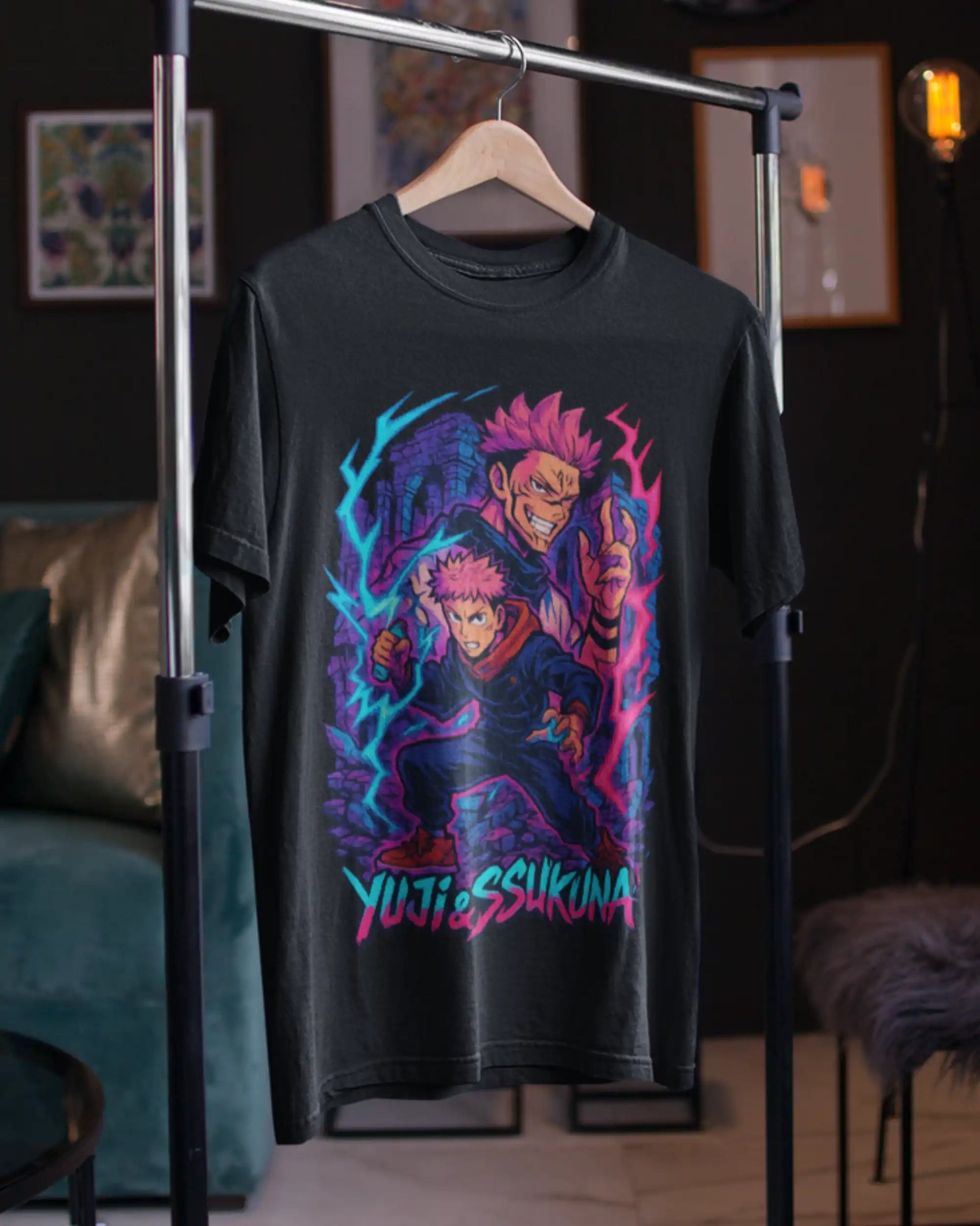 AWBlack yuji-sukuna-dual-power-graphic-tshirt