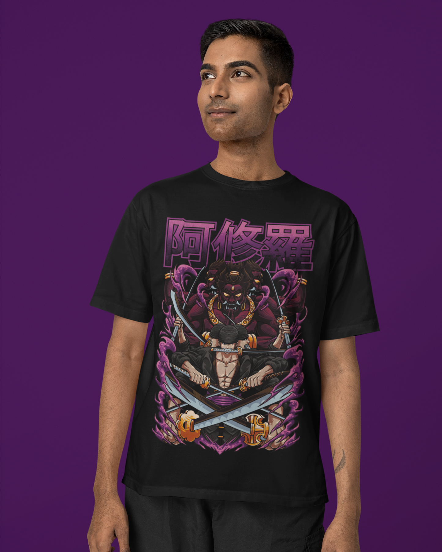 Zoro’s Three-Sword Oversize | Regular Fit | Plus Size Premium Black T-Shirt | S to 7XL