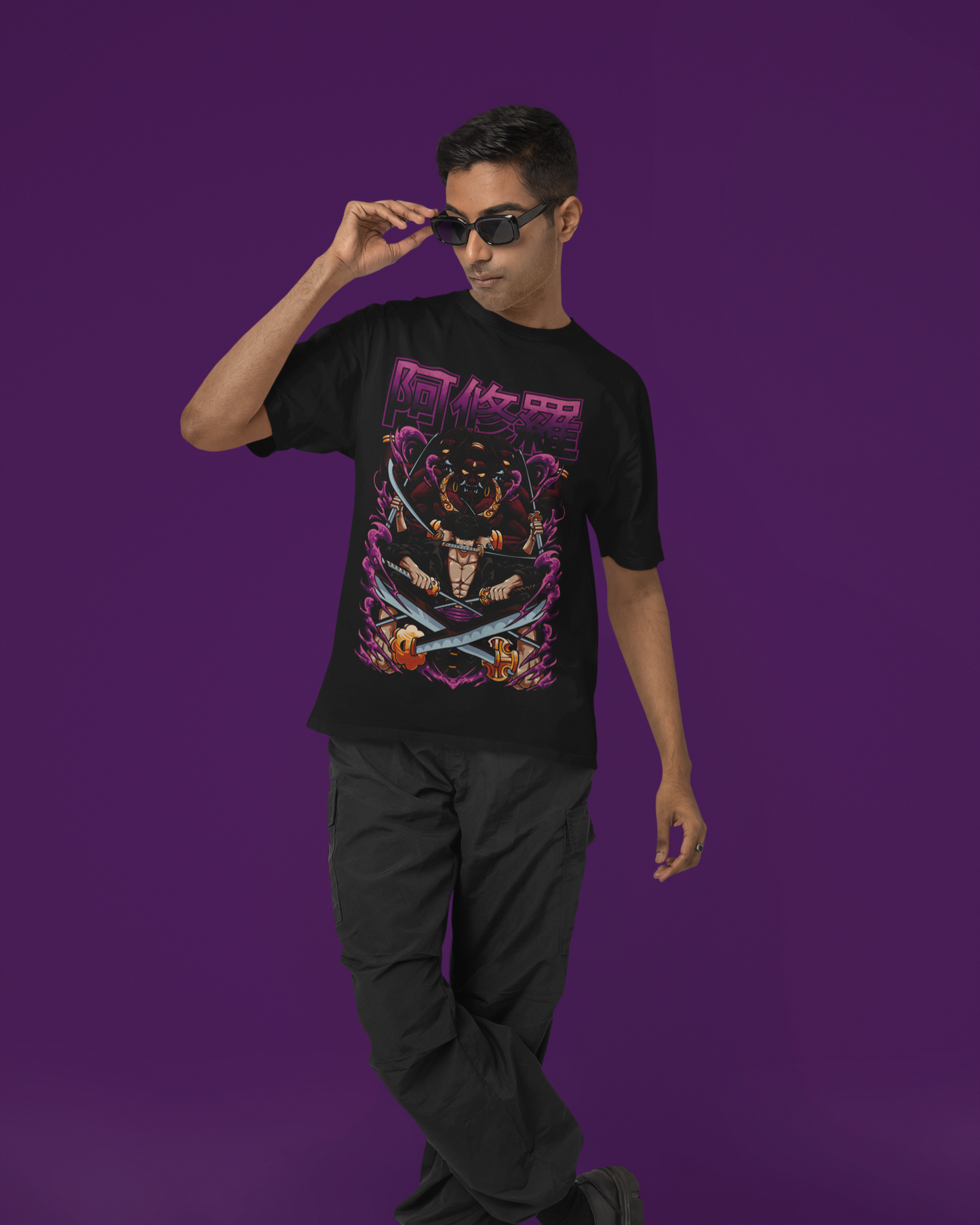 Zoro’s Three-Sword Oversize | Regular Fit | Plus Size Premium Black T-Shirt | S to 7XL