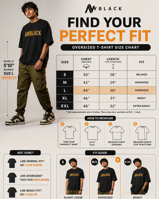 Gomu Gomu One Piece Oversized T-Shirt – Anime Graphic Tee | Front & Back Print | 180 GSM Cotton | AWBlack