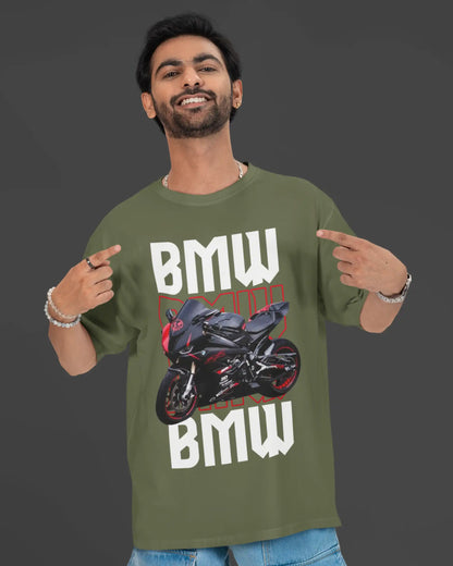BMW S1000RR Plus-Size T-Shirt | 180 GSM Superbike Graphic Tee S–7XL | AWBlack