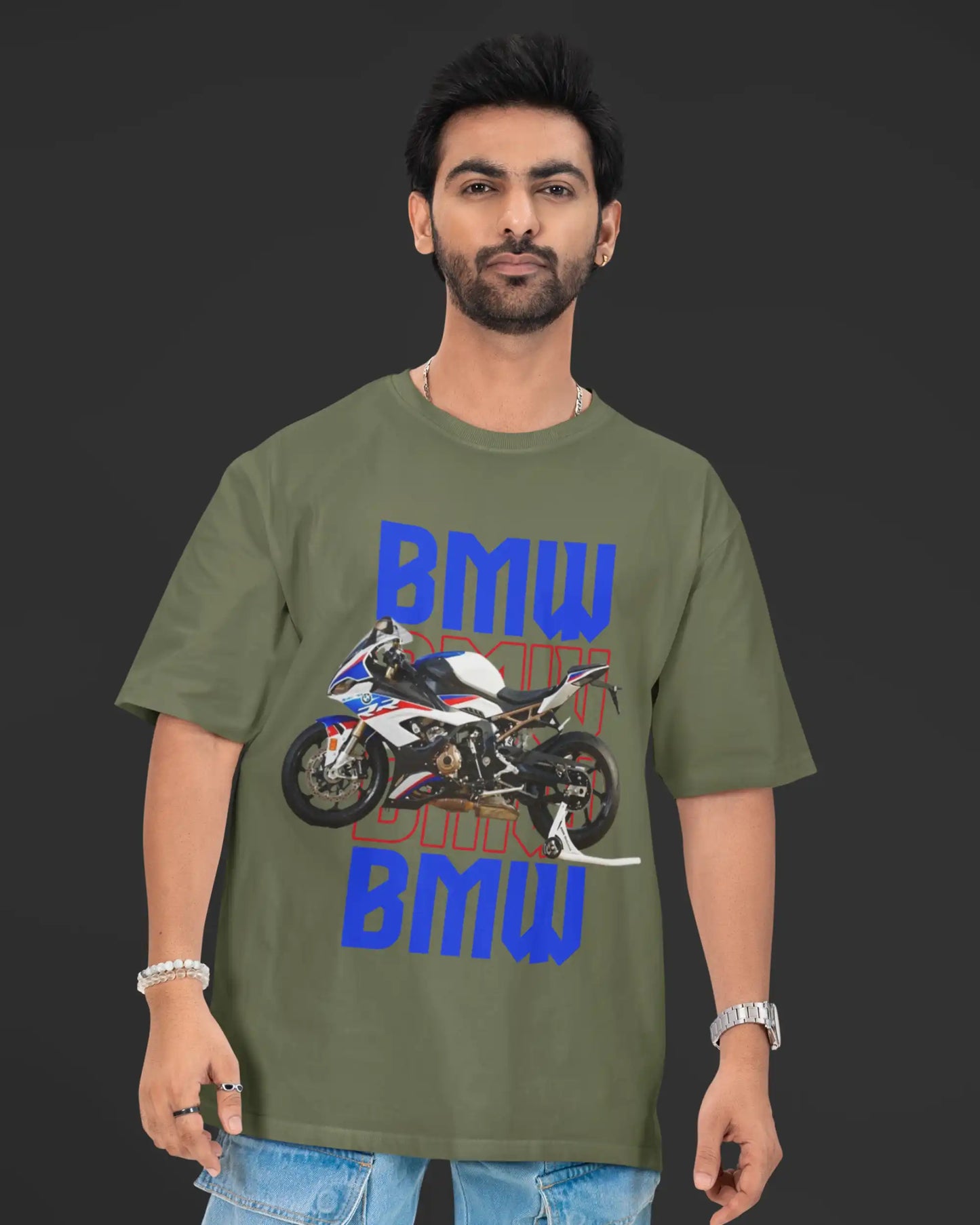 BMW S1000RR White Motorcycle Bike T-Shirt  | Multi-Fit Premium 180 GSM | S-7XL