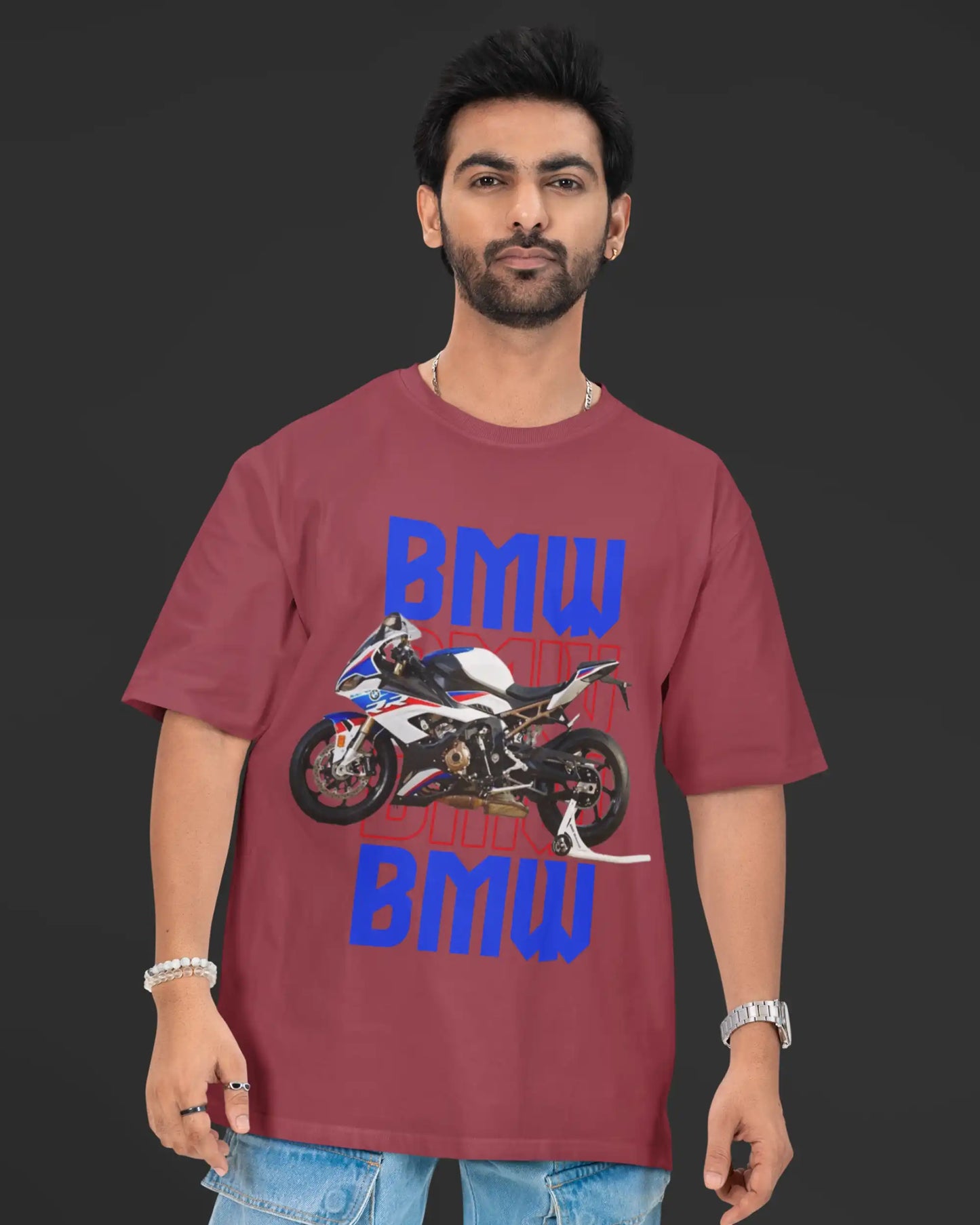 BMW S1000RR White Motorcycle Bike T-Shirt  | Multi-Fit Premium 180 GSM | S-7XL