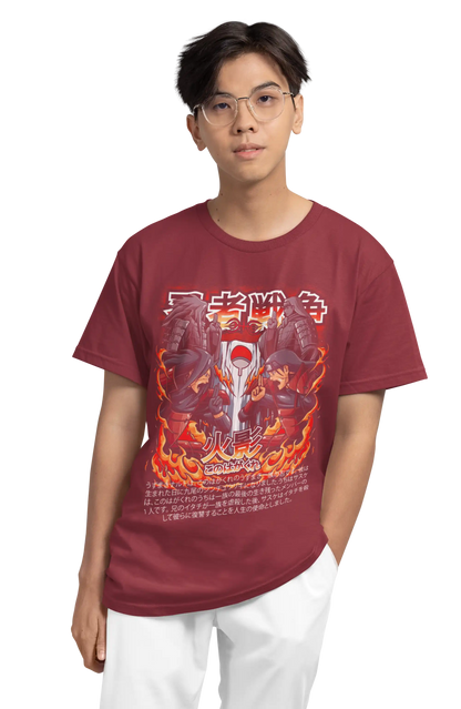 Hashirama vs Madara Naruto Anime T-Shirt | Multi-Fit Premium 180 GSM Cotton | S-7XL