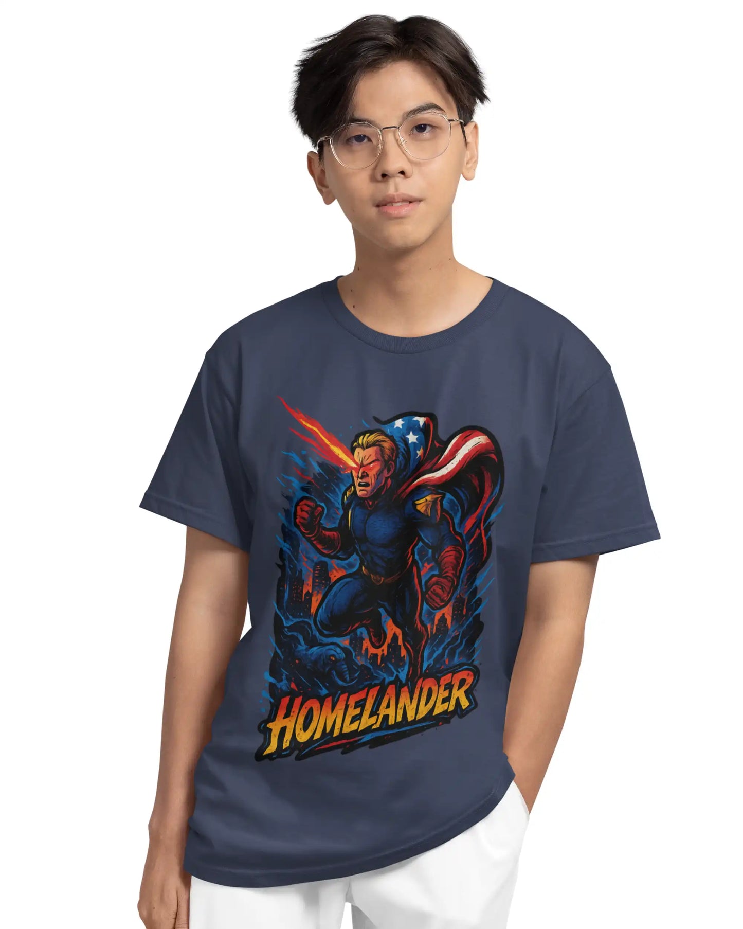 AWBlack homelander-the-boys-superhero-tshirt