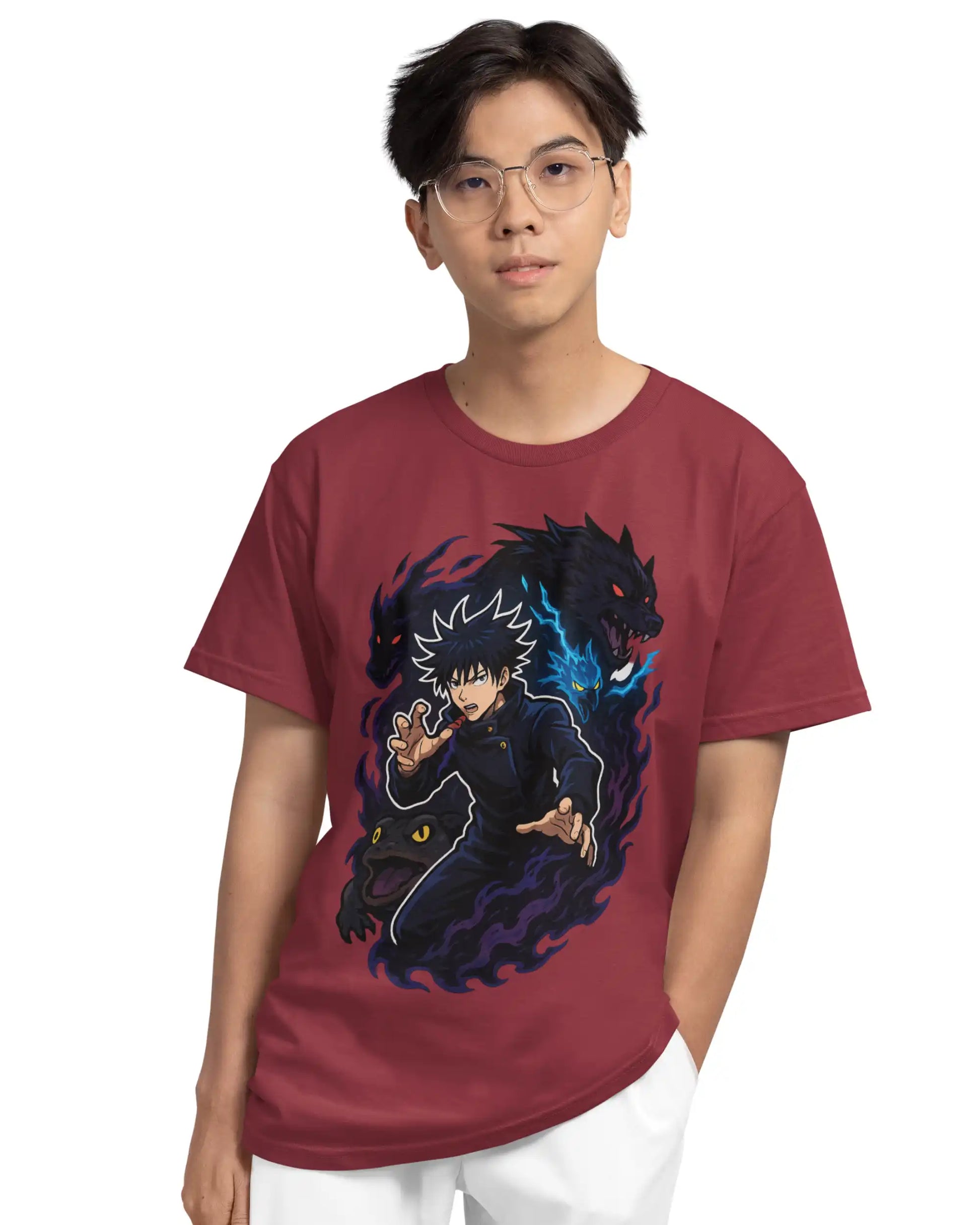 AWBlack jujutsu-kaisen-megumi-fushiguro-divine-shikigami-tshirt