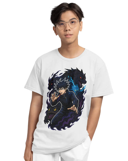 AWBlack jujutsu-kaisen-megumi-fushiguro-divine-shikigami-tshirt
