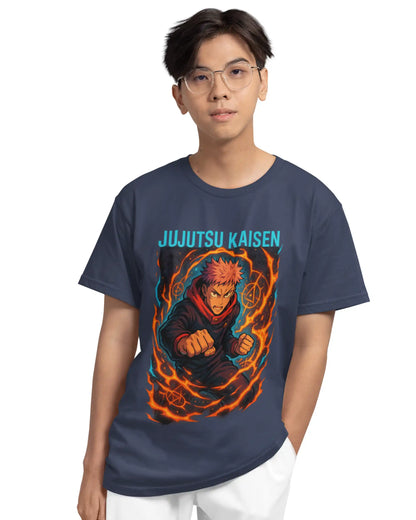 AWBlack jujutsu-kaisen-yuji-itadori-cursed-energy-premium-tshirt