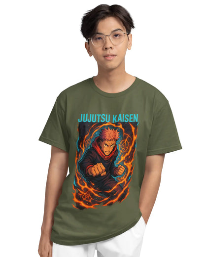 AWBlack jujutsu-kaisen-yuji-itadori-cursed-energy-premium-tshirt